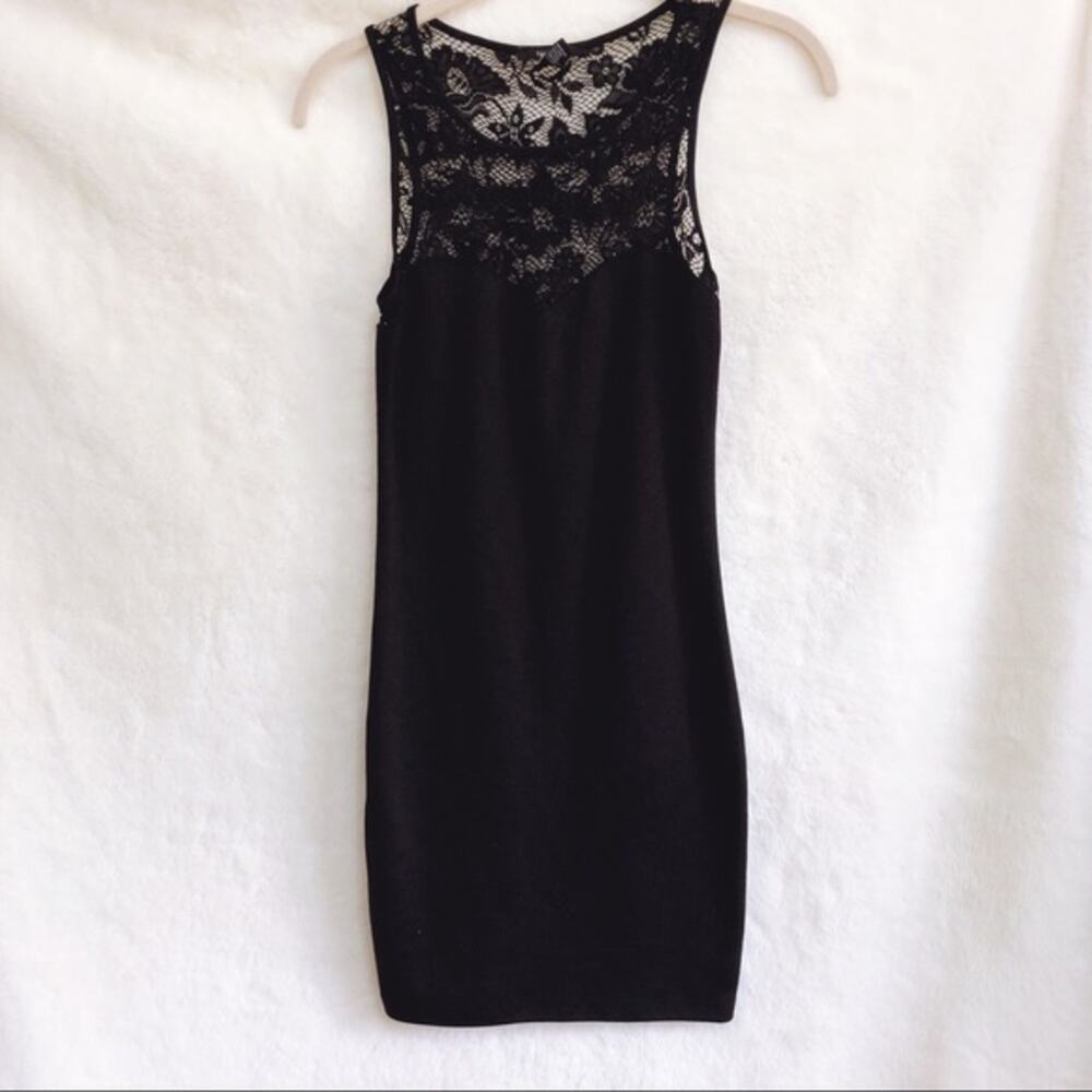 Forever 21 Black Body Con Top Lace Mini Dress